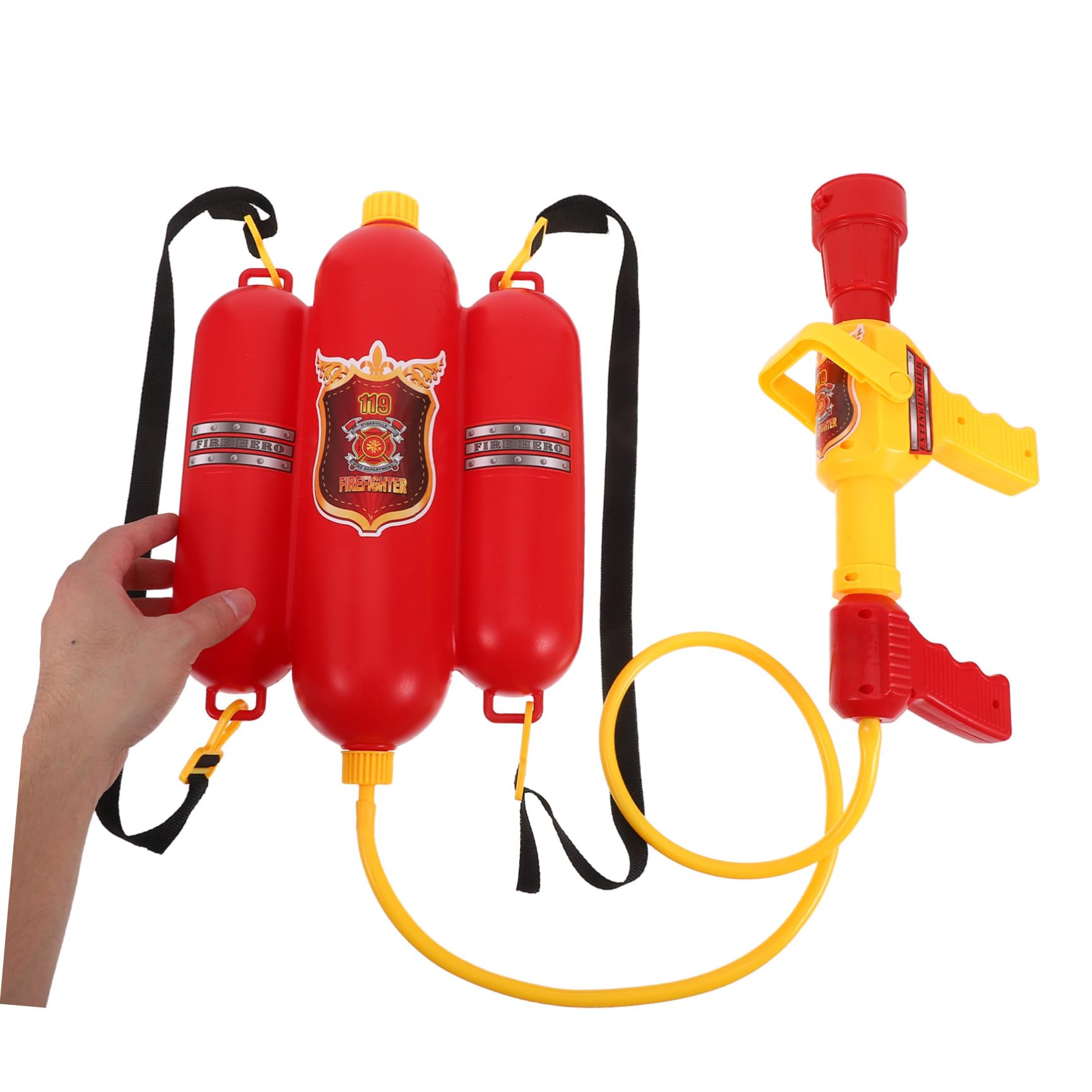 Pistola ad Acqua Zaino Antincendio Rosso per Bambini | Backpack Water Shooter, Kids Water Shooter Toy, Vacanze Estive, Plastico Leggero per Giardino e Piscina