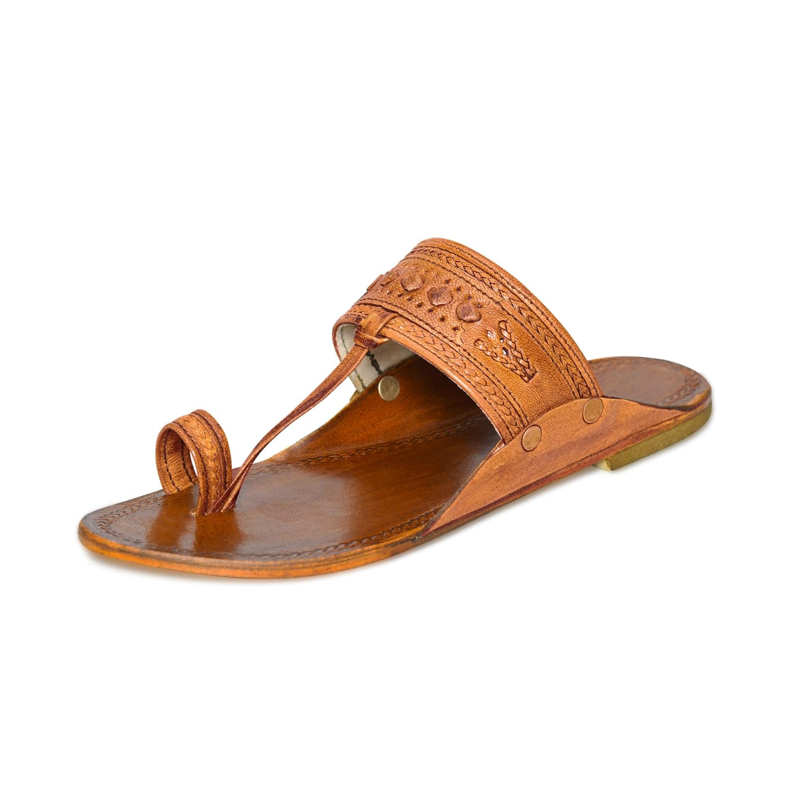 Men's Leather Ethnic Slippers | Genuine Traditional Handcrafted Kolhapuri Chappal for Men | Best for Party | Wedding | Suitable In Kurta | Sherwani | Indo Western-image-43