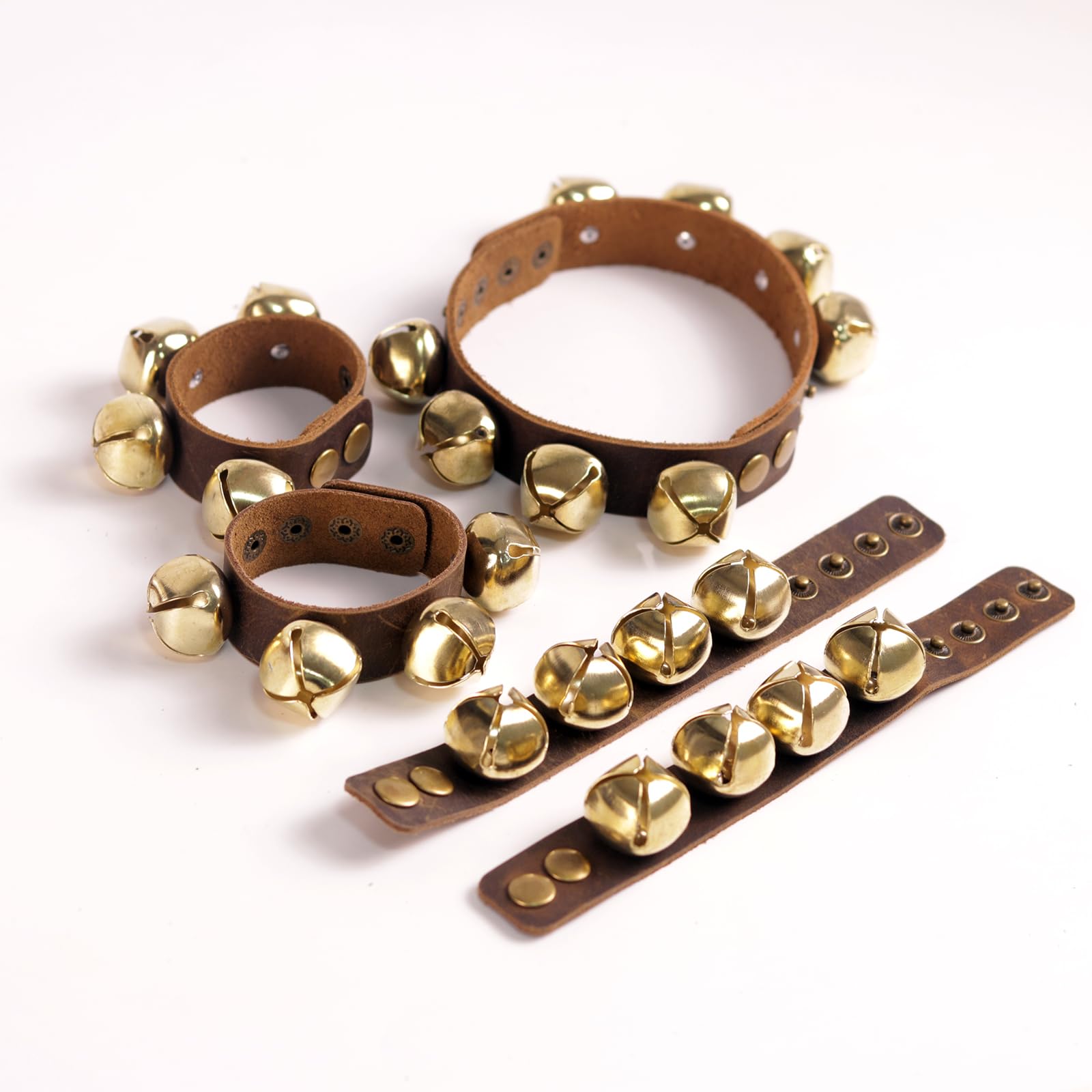Amazon.com: Set of 6 Leather Jingle Bell Straps – Wrist & Ankle