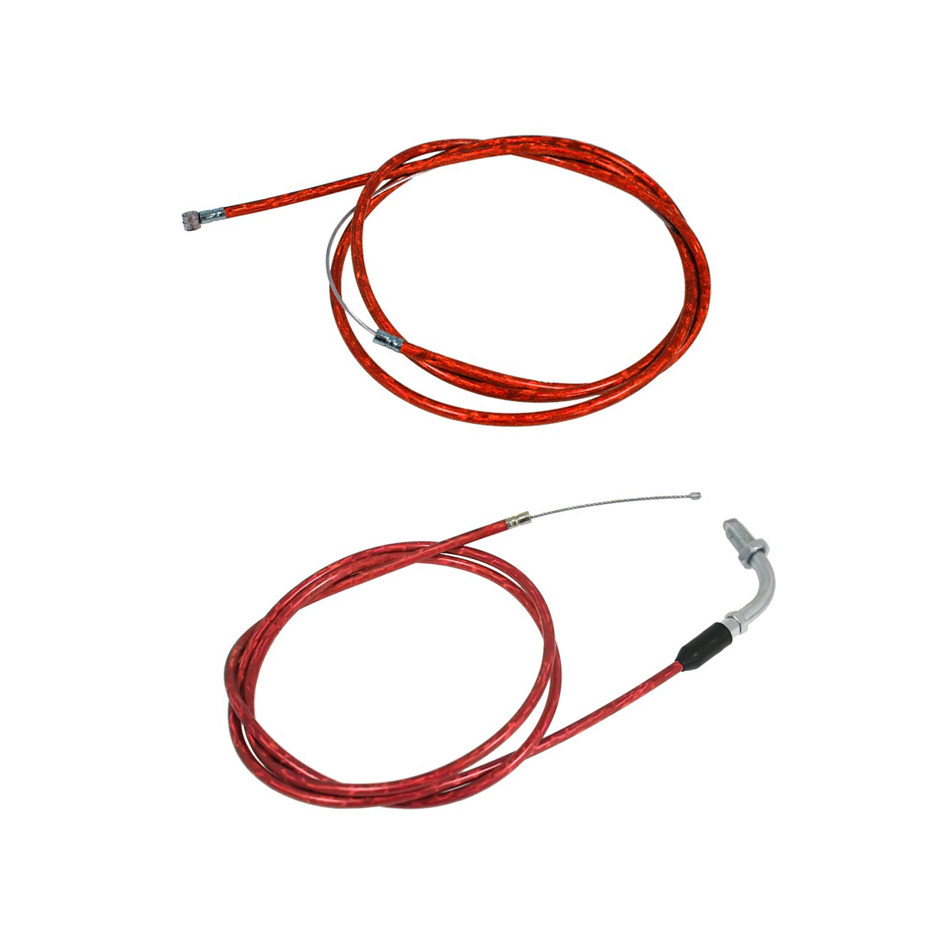 59 inch Clutch Cable Line and 51 inch Gas Throttle Cable for 2 Stroke 49cc 50cc 60cc 80cc 100cc Motorized Bicycle Push Bike Parts Red