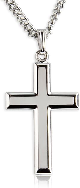 Real silver cross chain men's Clearance