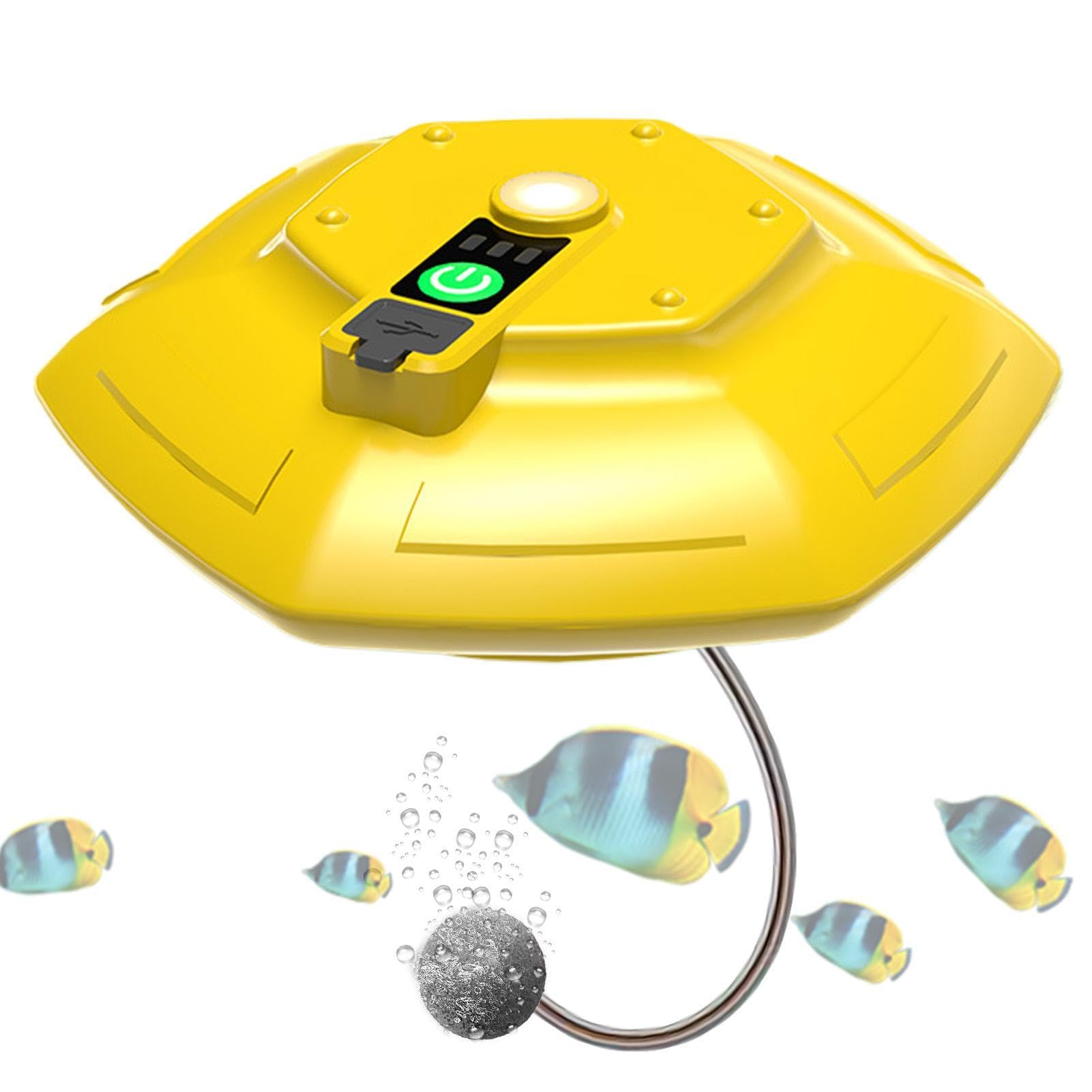 Aérateur de Seau à Appâts Rechargeable – Bulleur de Pêche Flottant Étanche IP – Pompe à Oxygène Portable 3000mAh avec Charge Magnétique – 3 Modes pour Vifs, Eau Douce et Salée – Silencieux & Robuste
