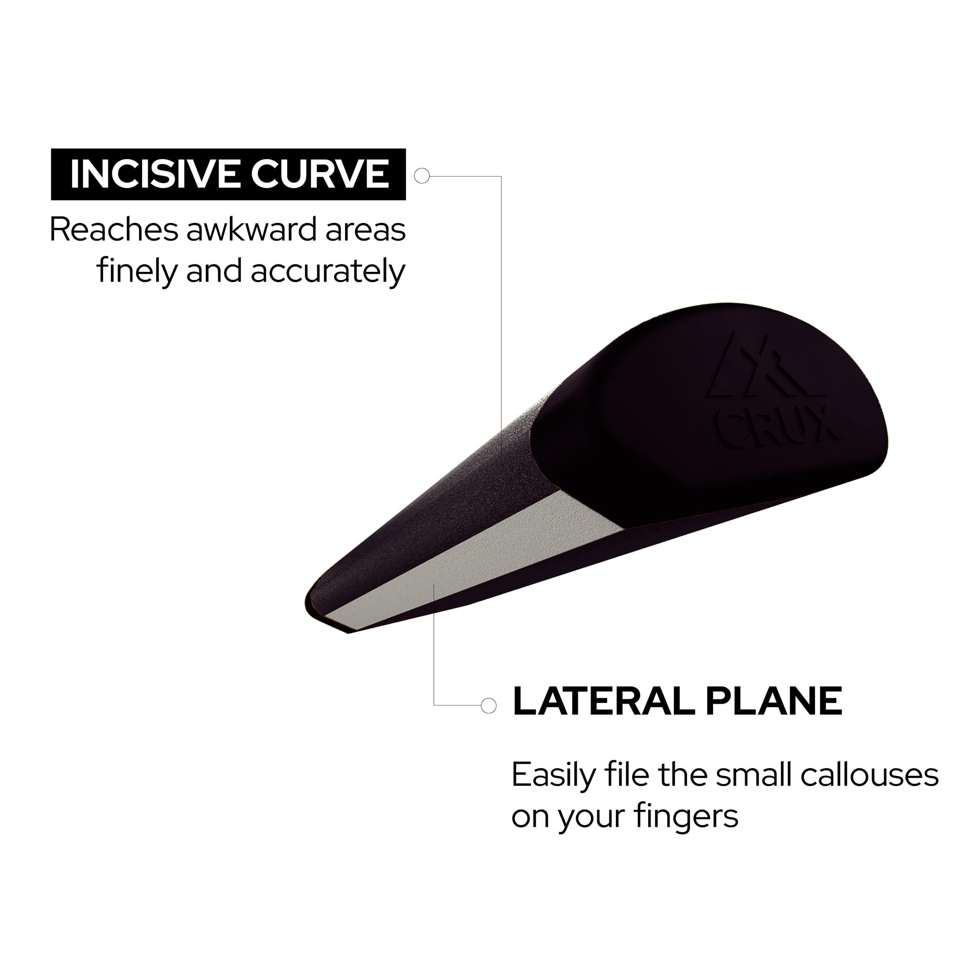 CRUX TACO Lima de Callos para Escalada, Crosstraining, Gimnasia – Lima de Manos con Doble Lija y Recambios – Herramienta de Cuidado de Piel para Escaladores y Deportistas