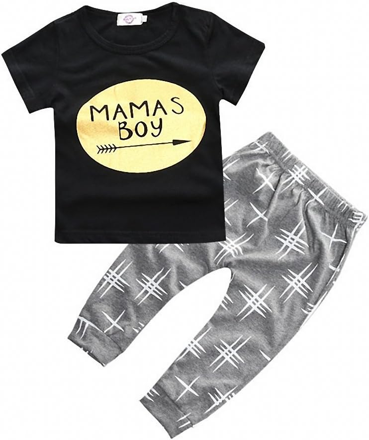 2pcs Kids Newborn Toddler Baby Girls Boys T-shirts Tops+Pants Outfits Clothes Set (18-24 Months)