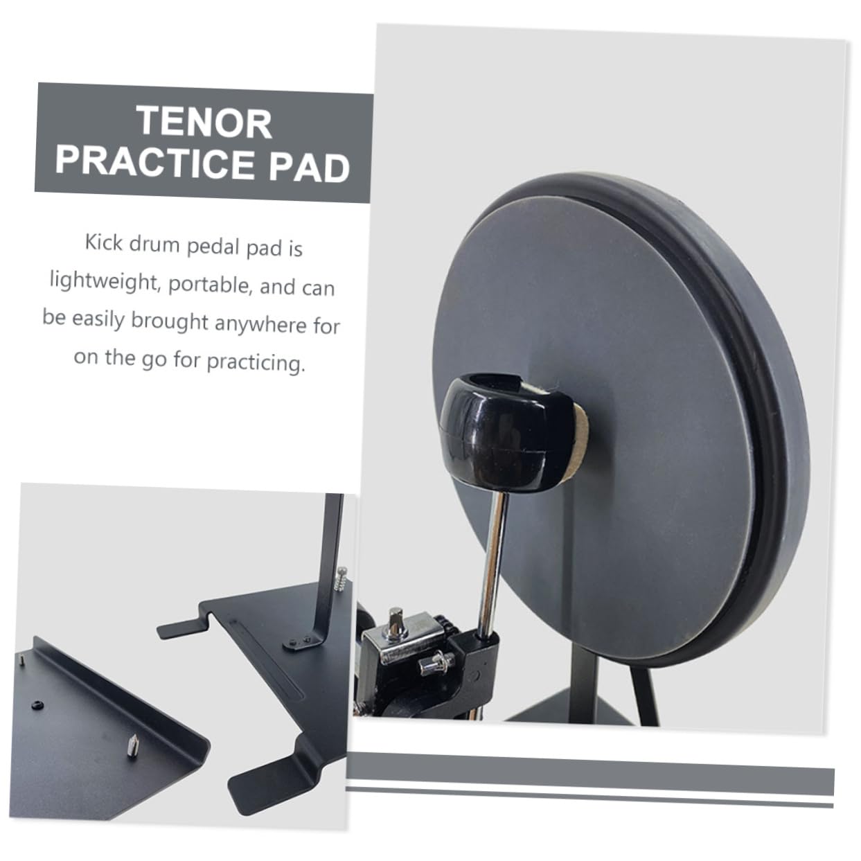Toyvian Pad Di Pratica Per Batteria Con Pedale Doppio Kick Drum Pedal Per Allenamento E Sviluppo Tecnica Strumento Leggero E Portatile Per Pratiche Silenziose E Controllo Preciso Della Grancassa