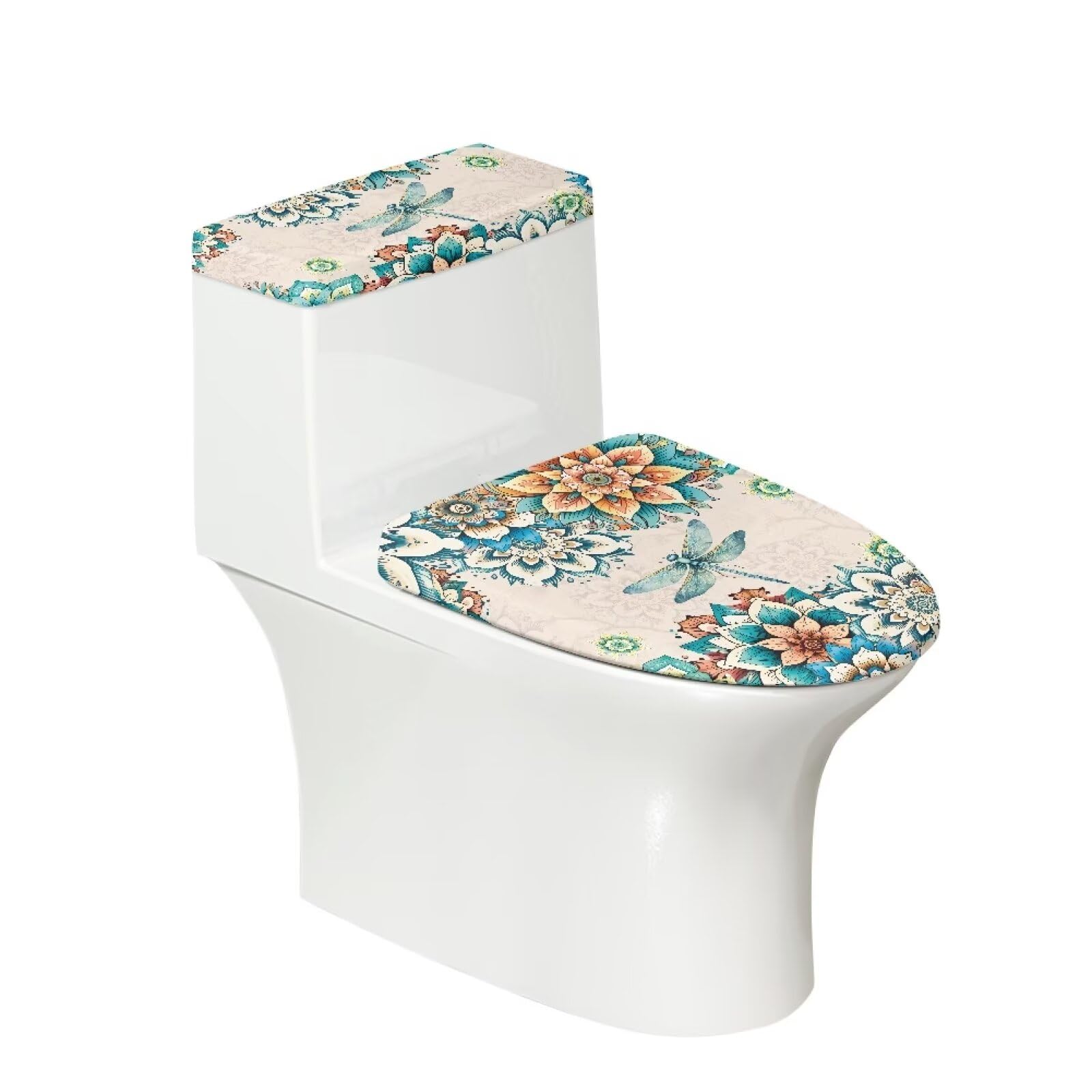 Wiryuouvt Dragonfly Toilet Seat Lid Cover Mandala Toilet Cover Seat Round Toilet Seat Cover Elongated Toilet Lid Covers Elongated Toilet Seat Cover Fits Most Toilet Covers