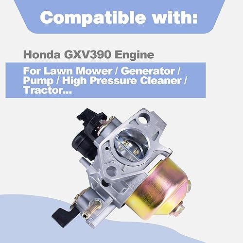 Miniatura 2 de Kit de carburador compatible con Honda GXV390 16100-Z5V-801 Carb para Honda Cortacésped Generador Bomba de agua limpiador de alta presión Tractor