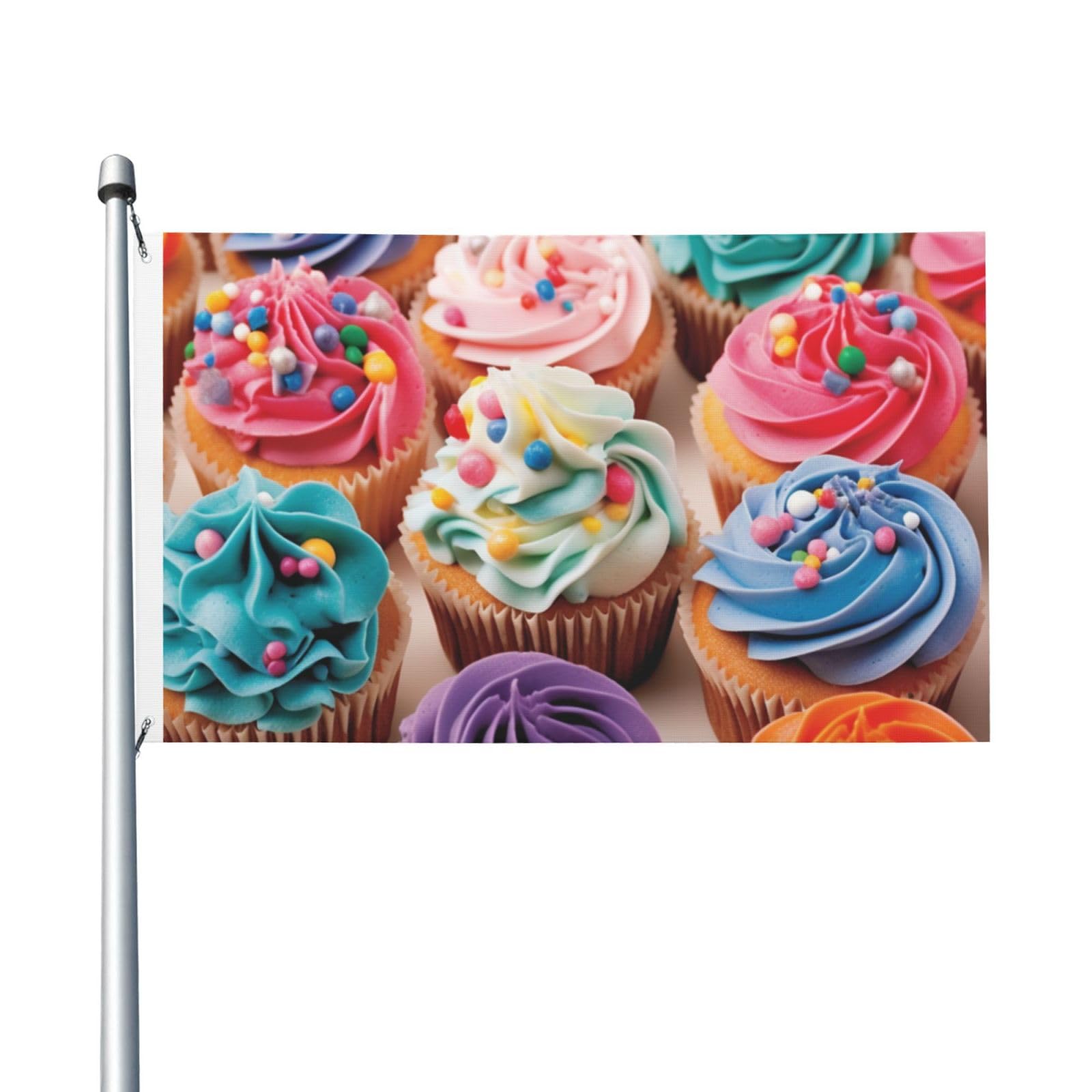 Birthday Cupcakes Flag 3x5 FT Outdoor Garden Flag Double Sided Holiday Flag with Grommets Seasons Flag Yard Flags for Outside House Garden Decorations