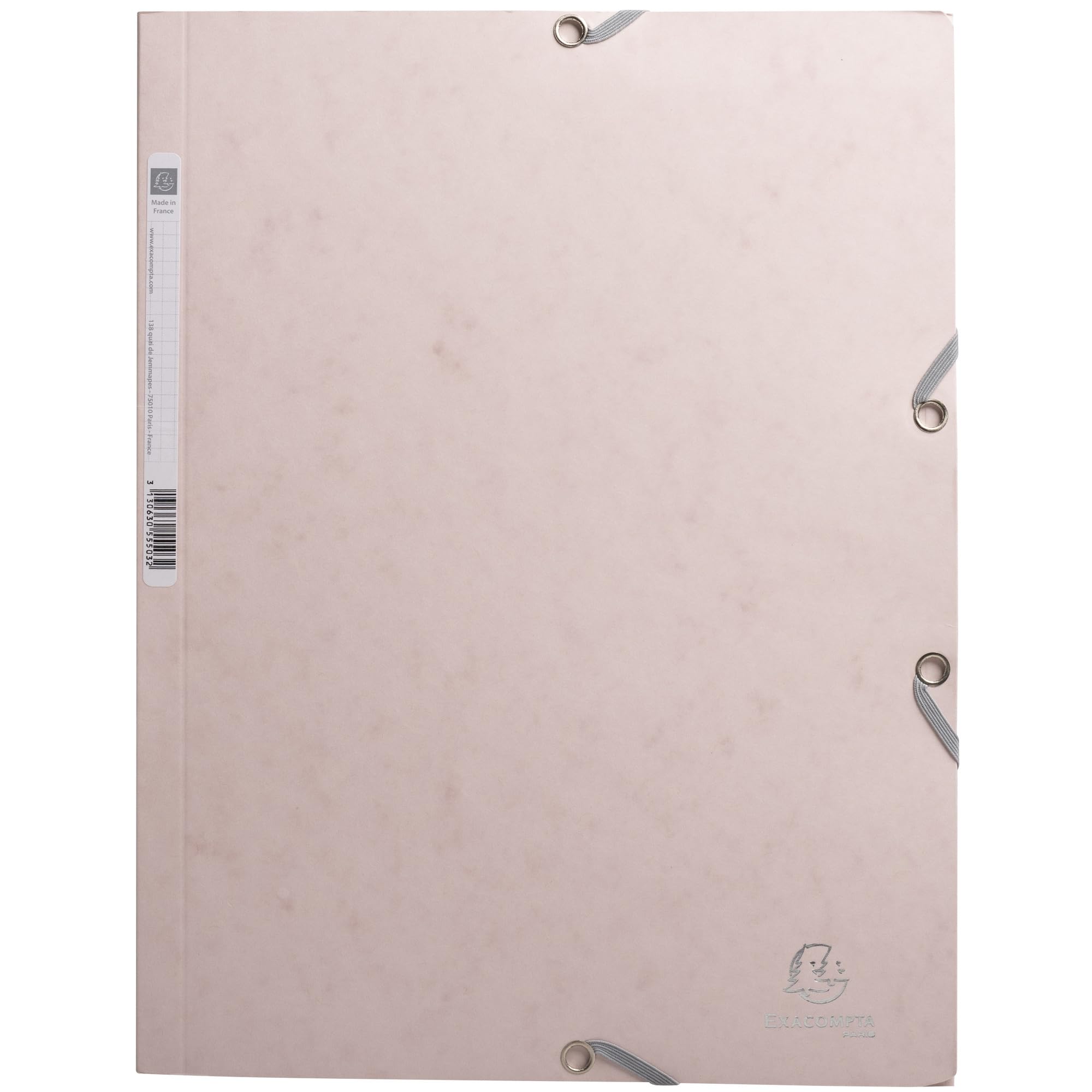 Exacompta - Rif. 55274E - Cartone da 25 cartellette con elastici Skandi - tasche a 3 lembi - in carta lucida 400g/m2 - 24X32 cm per documenti in formato A4 - colore nude