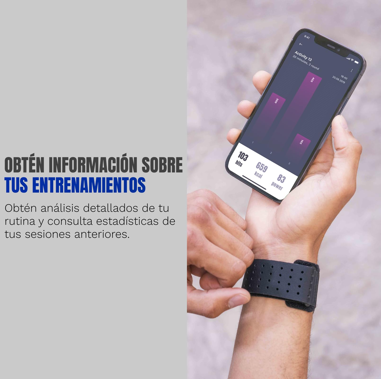 Sensores Bluetooth para boxeo, rastreador de entrenamiento interactivo, seguimiento en tiempo real del rendimiento