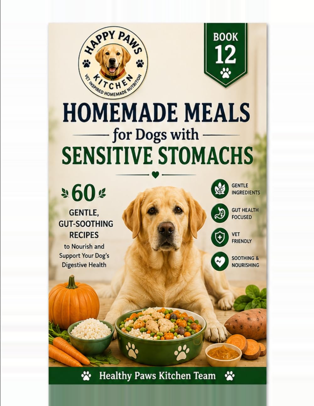 Homemade Meals for Dogs with Sensitive Stomachs: 60 Gentle, Gut-Soothing Recipes to Nourish and Support Your Dog's Digestive Health (Healthy Paws Kitchen)