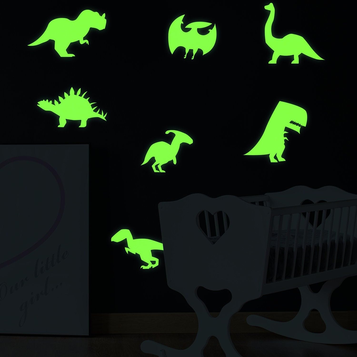40x świecący w ciemności dinozaur dekoracja ścienna naklejka do pokoju - dinozaury sztuka chłopiec nastolatek dziecko lekka naklejka fajni chłopcy dinozaur świecące winylowe naklejki dla dzieci 8