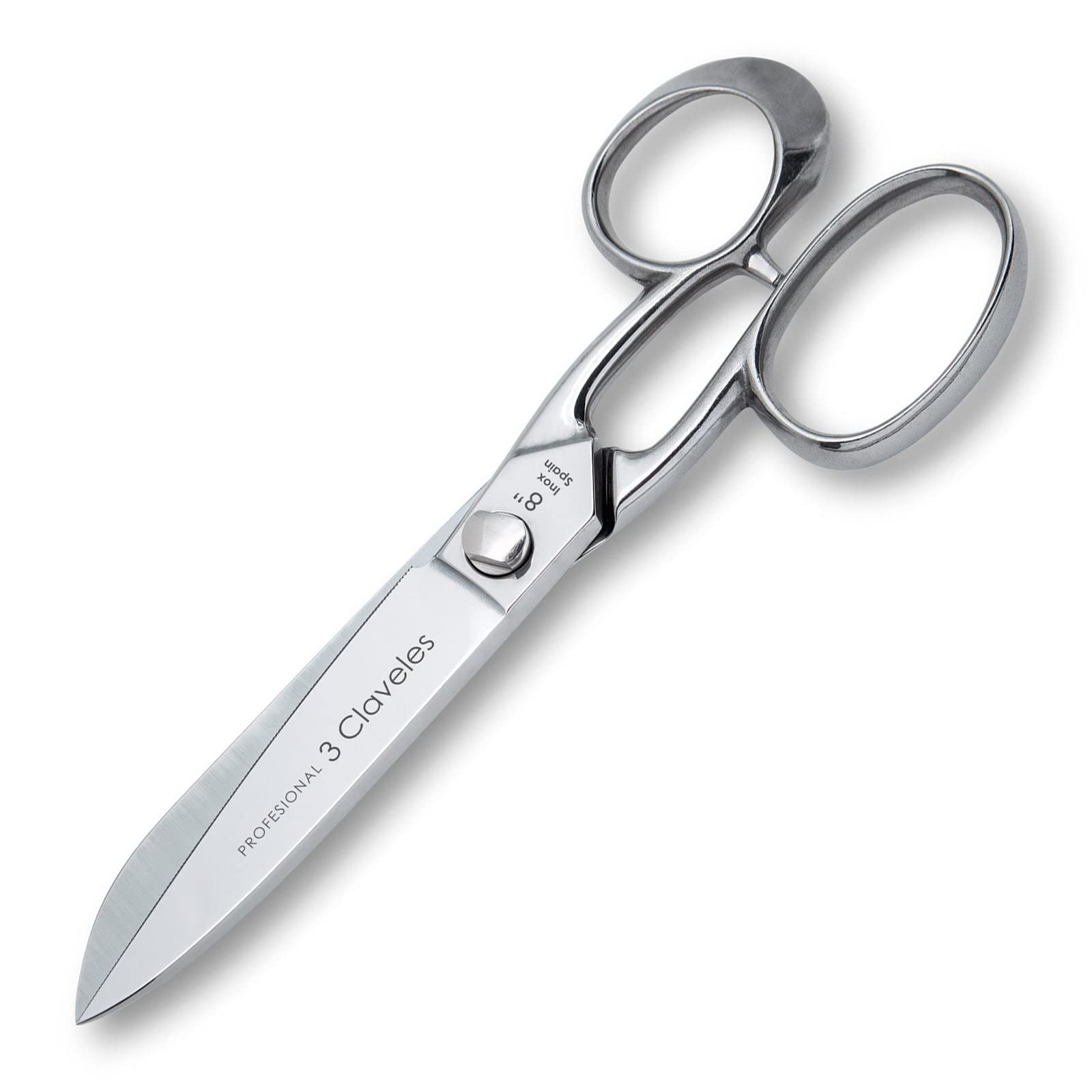 3 Claveles Tijeras Cocina Profesional, Acero Inoxidable, Brillo, 20cm / 8"