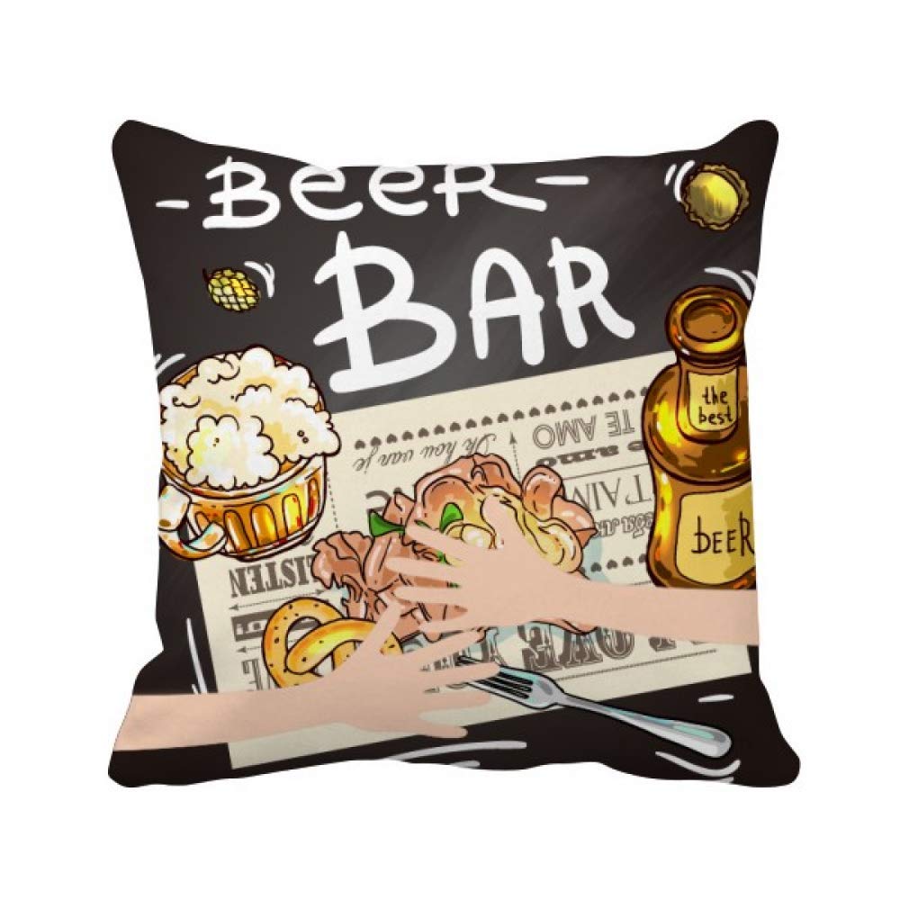 Coussin de cou bière et pain France décoratif pour bar et salon