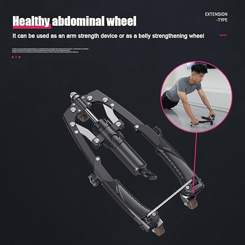 Miniatura 6 de Twister hidráulico 2 en 1 mejorado con ruedas, ajustable de 22 a 440 libras, ejercitador de brazo giratorio con mango elástico, rueda de rodillo