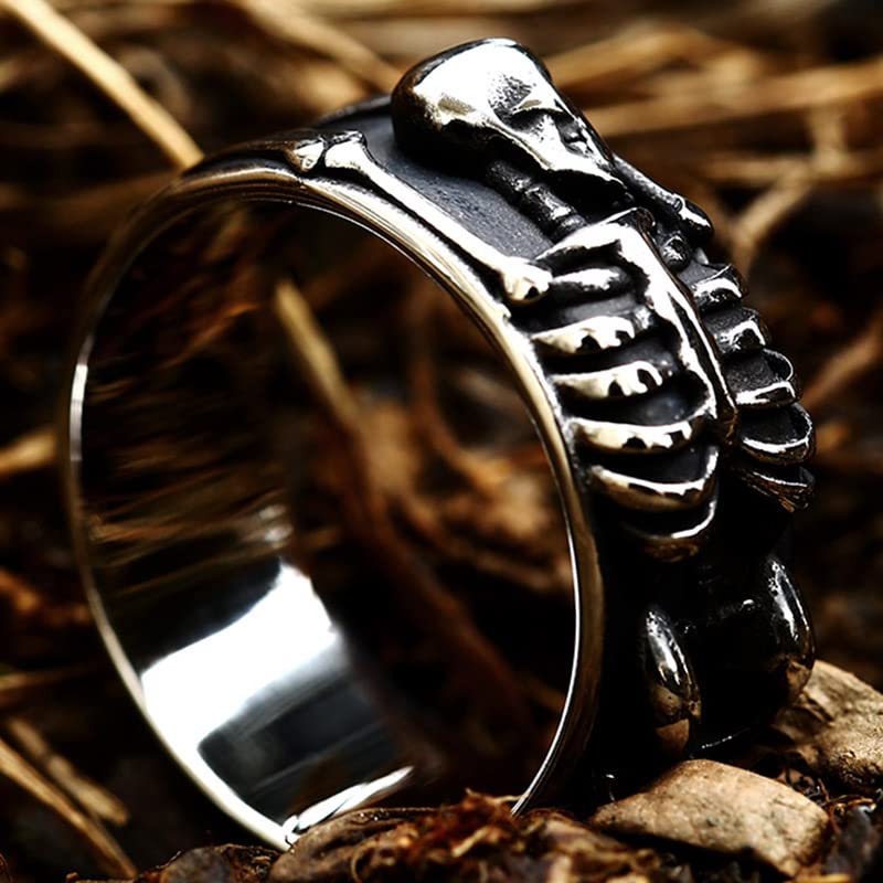 Image of Death Skull Ring for Men Stainless Steel Jewelry Biker Rings Scary Death Ring Skull for Gifts