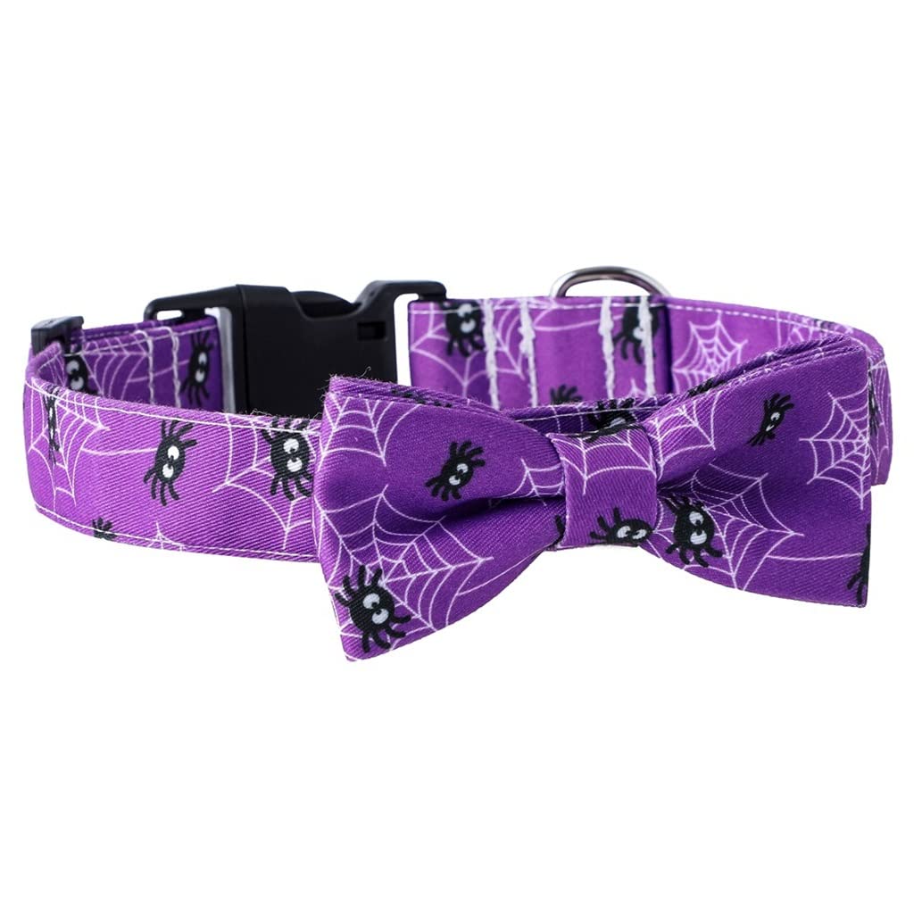 Collar de perro para mascotas Halloween con lazo araña calabaza desmontable Adecuado para, Pascua, Día San Valentín, etc