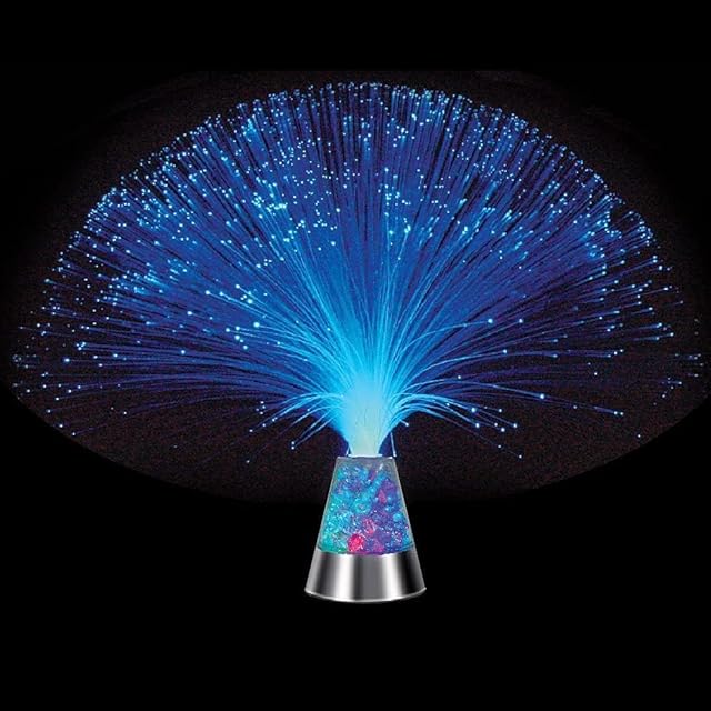 Fiber Optic Night Light with Color-Changing Crystal LED Table Lamp