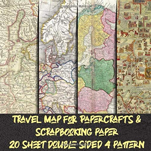 Travel Map for Papercrafts & scrapbooking paper 20 sheet double sided 4 pattern: Vintage World Map Specialty collection scrapbook paper - Antique Old ... - Decorative Stationery Craft for collage art