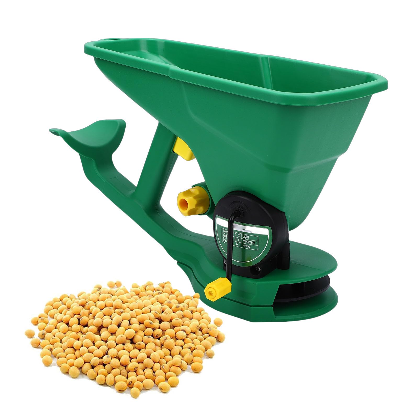 Esparcidor de fertilizante de mano Luocute manual de 2 L con 5 engranajes para césped
