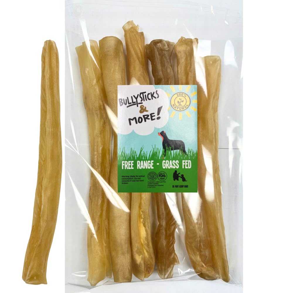 BULLYSTICKS & MORE 12 Inch Beef Collagen Rolls for Dogs (Regular Size - 6 Count) - Bones for Dogs - Dog Parents Choice - No Hide Beef Cheek Rolls