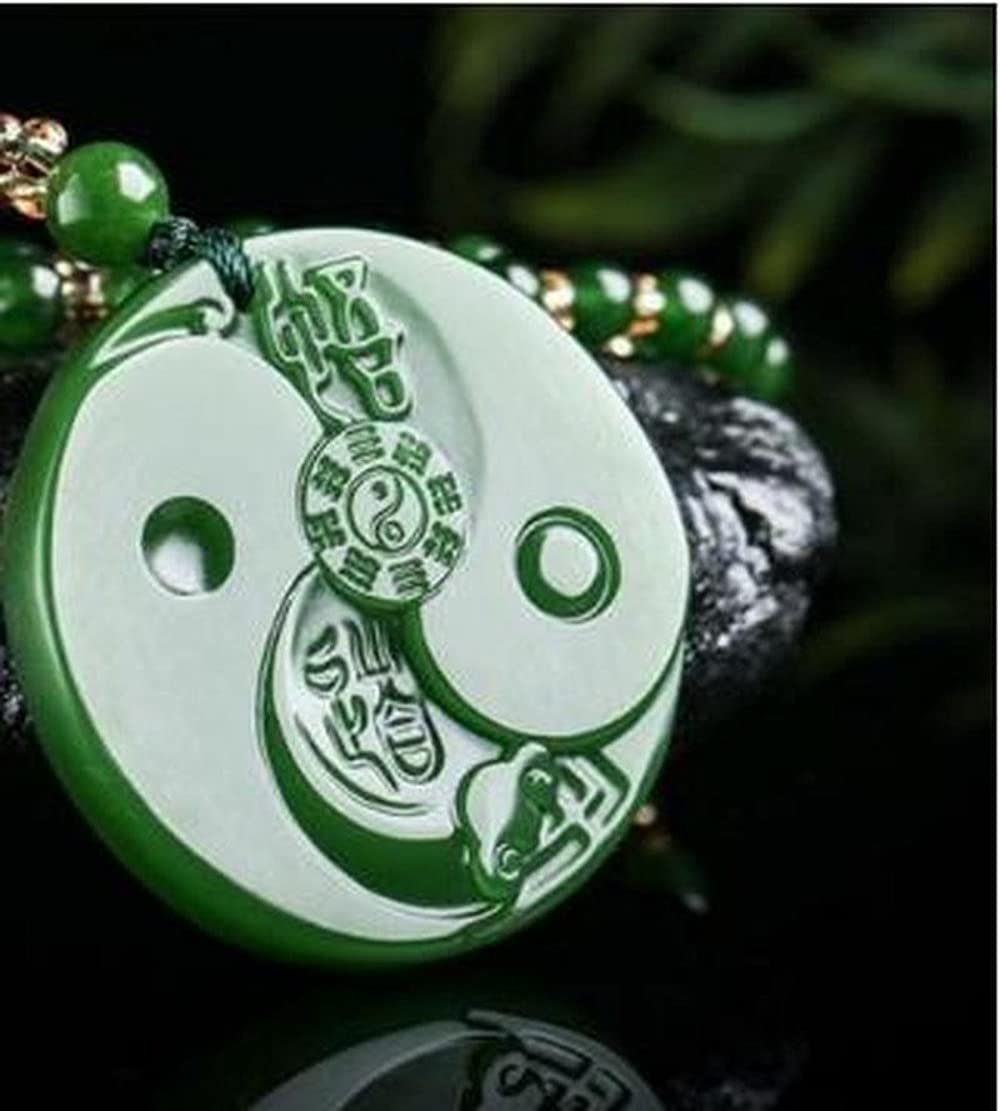 Naszyjnik z kamienia jadeitu, naturalny zielony wisiorek z jadeitu, ręcznie rzeźbione wisiorki, modny naszyjnik, biżuteria, szczęśliwy amulet/506