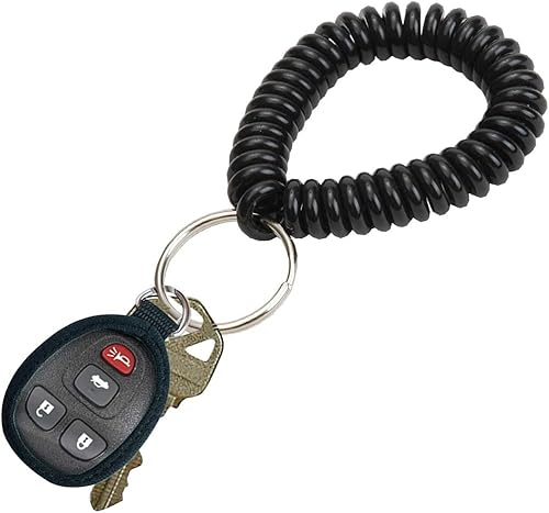 Miniatura 4 de Lucky Line Bobina de muñeca en espiral de 2 pulgadas con llavero de acero, pulsera flexible multicolor, se estira hasta 12 pulgadas