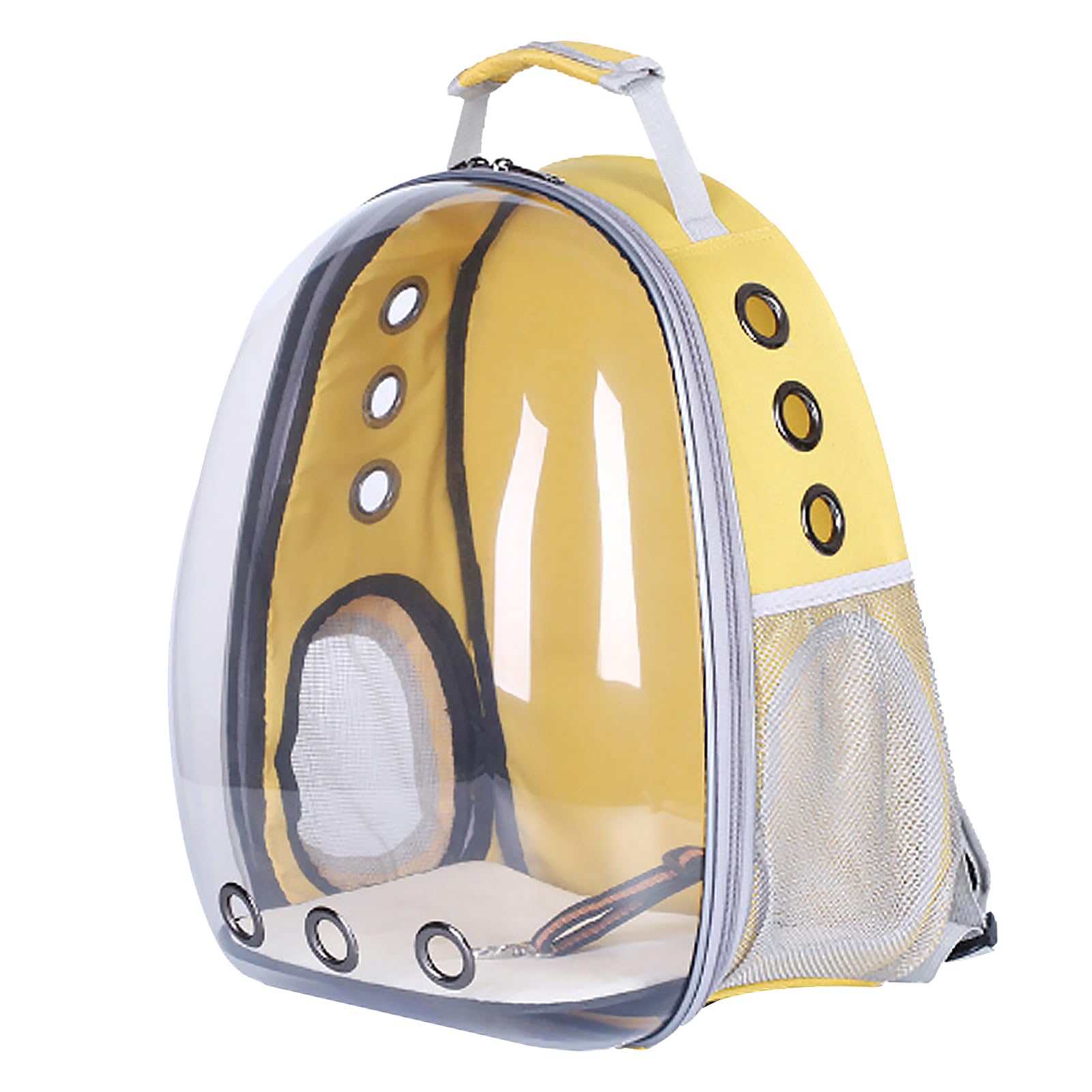 Mochila para Mascotas, Bolsa Transportadora para Gatos con Ventana Transparente y Transpirable, Abierta Lateral, para Viajes, Senderismo, Material ABS y PC (Yellow)