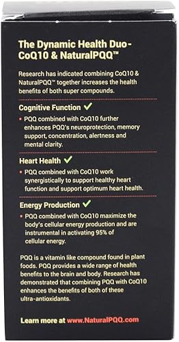 Miniatura 3 de CoQ10 QQ - CoQ10 Plus Natural PQQ (2 botellas - 60 cápsulas blandas vegetarianas)