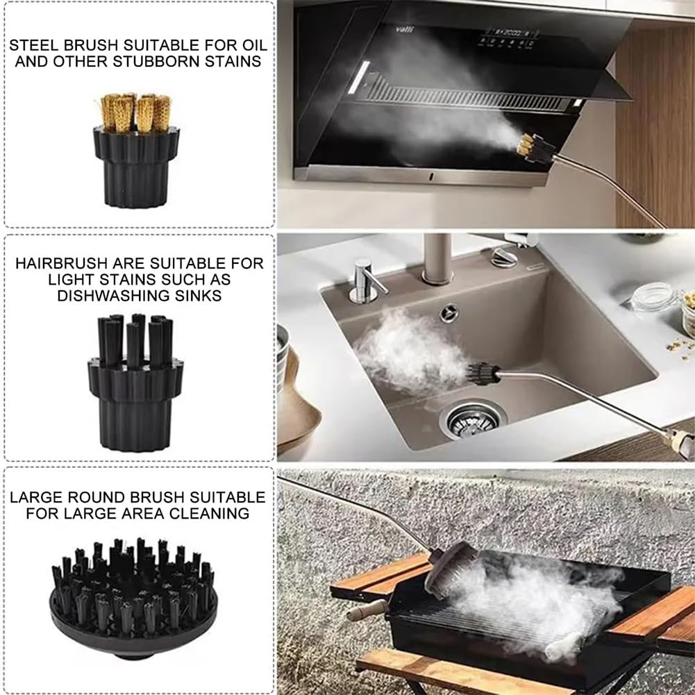 Limpiador de vapor a presión de alta temperatura de 2500 W, máquina de limpieza a vapor portátil de alta temperatura, limpiador de motor multiusos con cabezales de cepillo para detalles automáticos