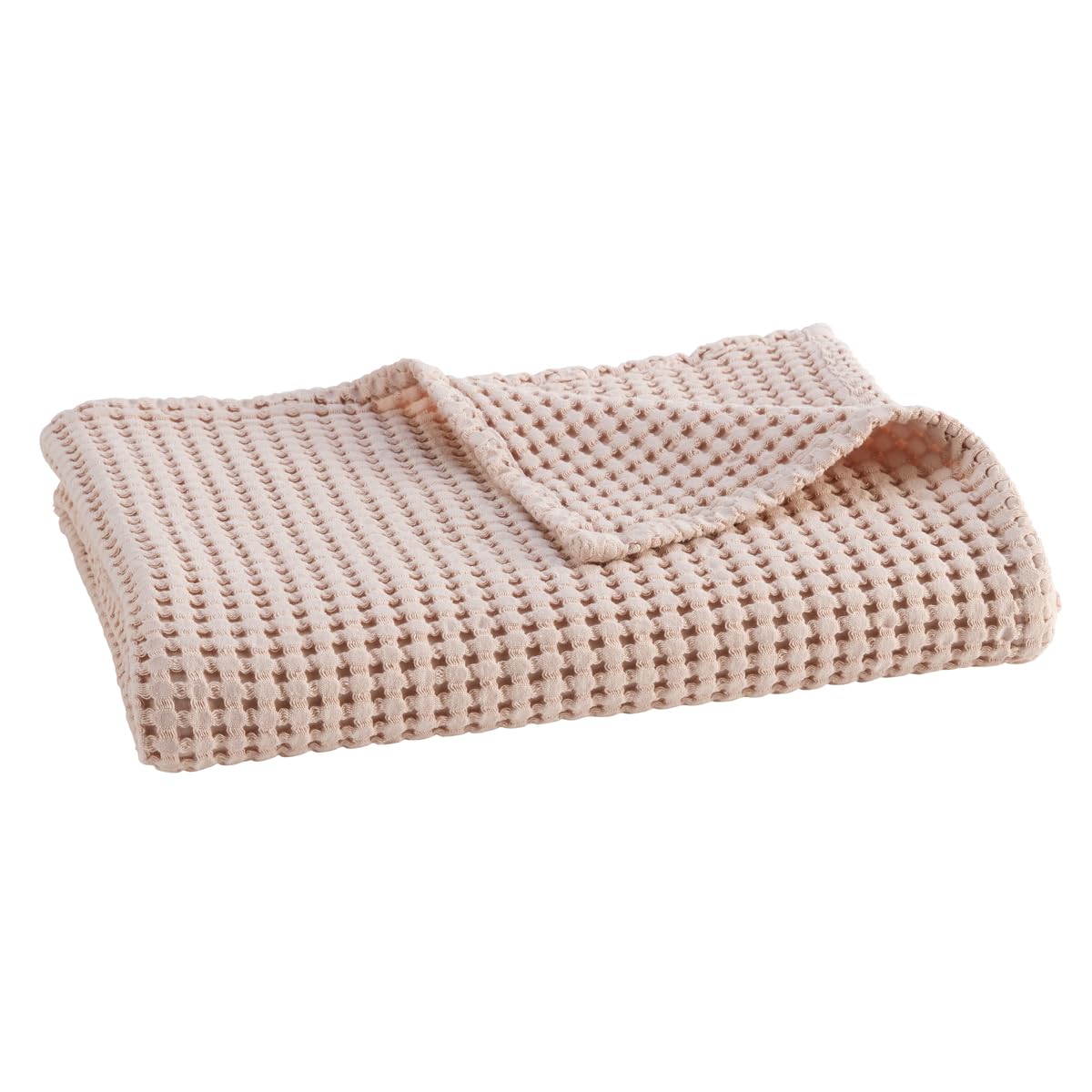 Christy Blush Pink Waffle Bath Towel | Set Of 1 | Quick Dry, Silky | Lightweight 415Gsm Bathroom Towel | Waffle Design |