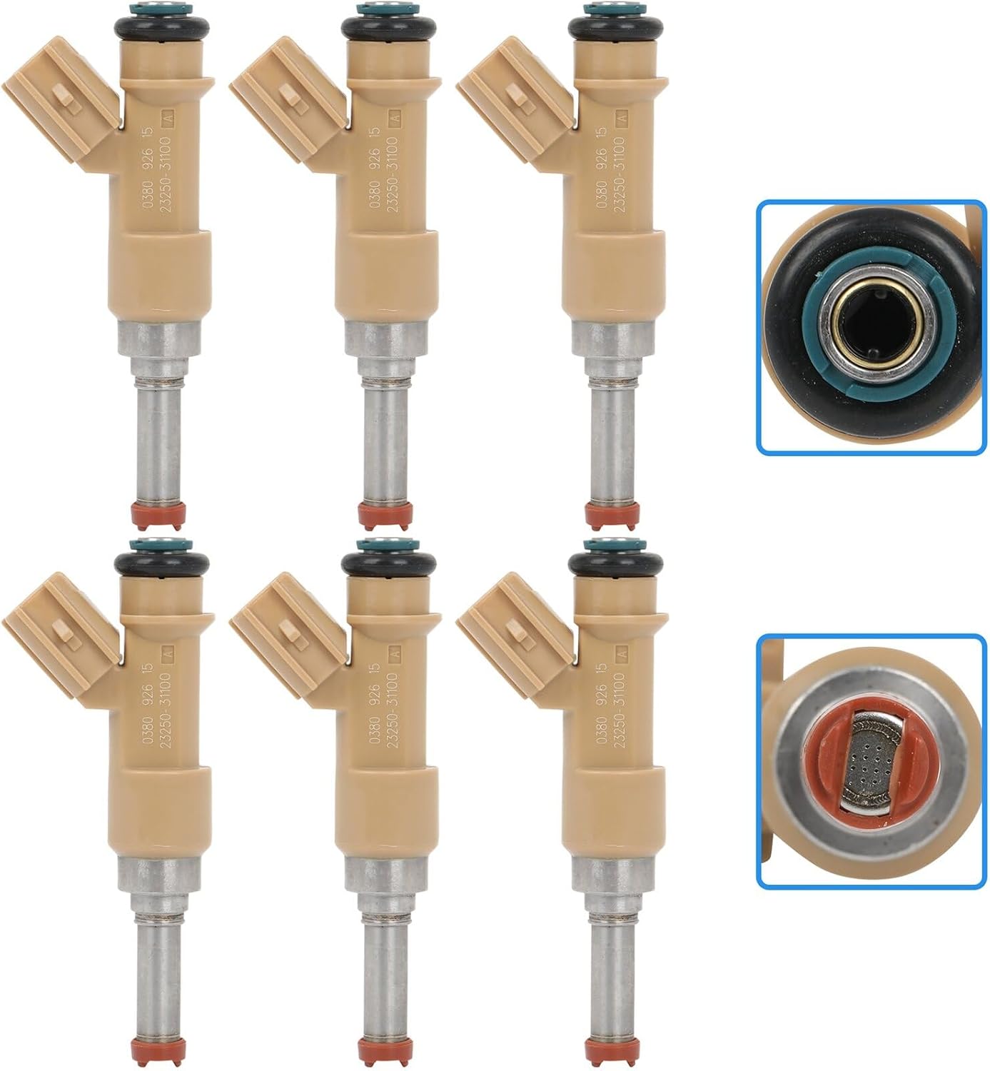 12 Holes SCITOO Fuel Injectors Suitable with 2010-2022 for Toyota for 4Runner,2010-2014 for Toyota for FJ Cruiser,2012-2014 for Toyota for Tundra FJ1087,23250-31100,23209-31100,842-12381 6Pcs