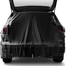 Car Tailgate Mesh Screen, Magnetic Mount Auto Tailgate Rear Windshield Sunshade Net, Breathable Trunk Mesh Tent Vehicle Camping for SUV Van MPV, Camping Gear Accessories