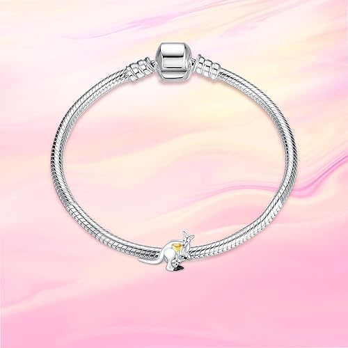 Miniatura 9 de NINGAN Dije de plata de ley 925 con diseño de animales, diseño de perro, huella de pata, gato, libélula, conejo Koi, compatible con collar de