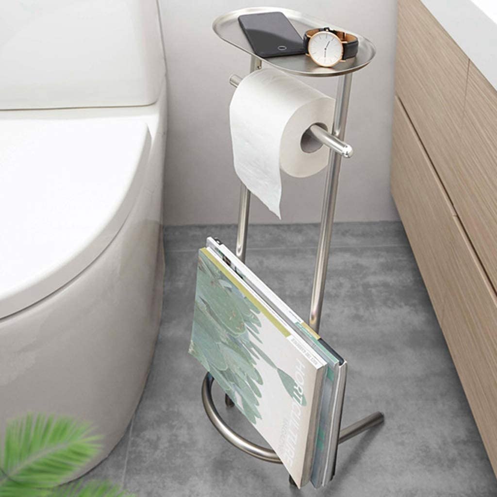 Habiba Porta Carta igienica Supporto e Dispenser per Rotolo di Carta igienica autoportante con ripiano portaoggetti per l'organizzazione di fazzolettini per Il Bagno delle Cellule Decoro