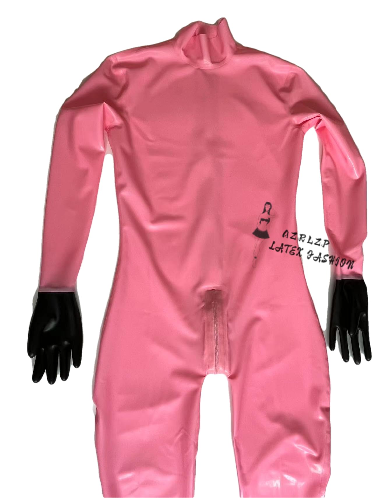 Combinaison Catsuit en Latex rose Sexy, vêtements moulants en caoutchouc pour combinaison fétichiste pour femmes
