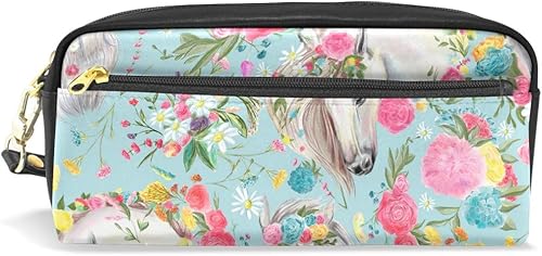 Miniatura 6 de Estuche para lápices de caballo de flores para niños, estudiantes, papelería, estuche para lápices, bolsa para niños y niñas, organizador de Flor