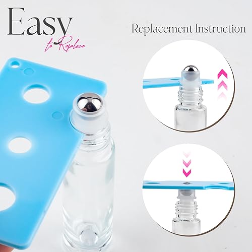 Miniatura 5 de ZEJIA Botellas enrollables de 0.3 fl oz para aceites esenciales, botellas enrollables, botellas de vidrio grueso para aceites, con bolas de rodillo