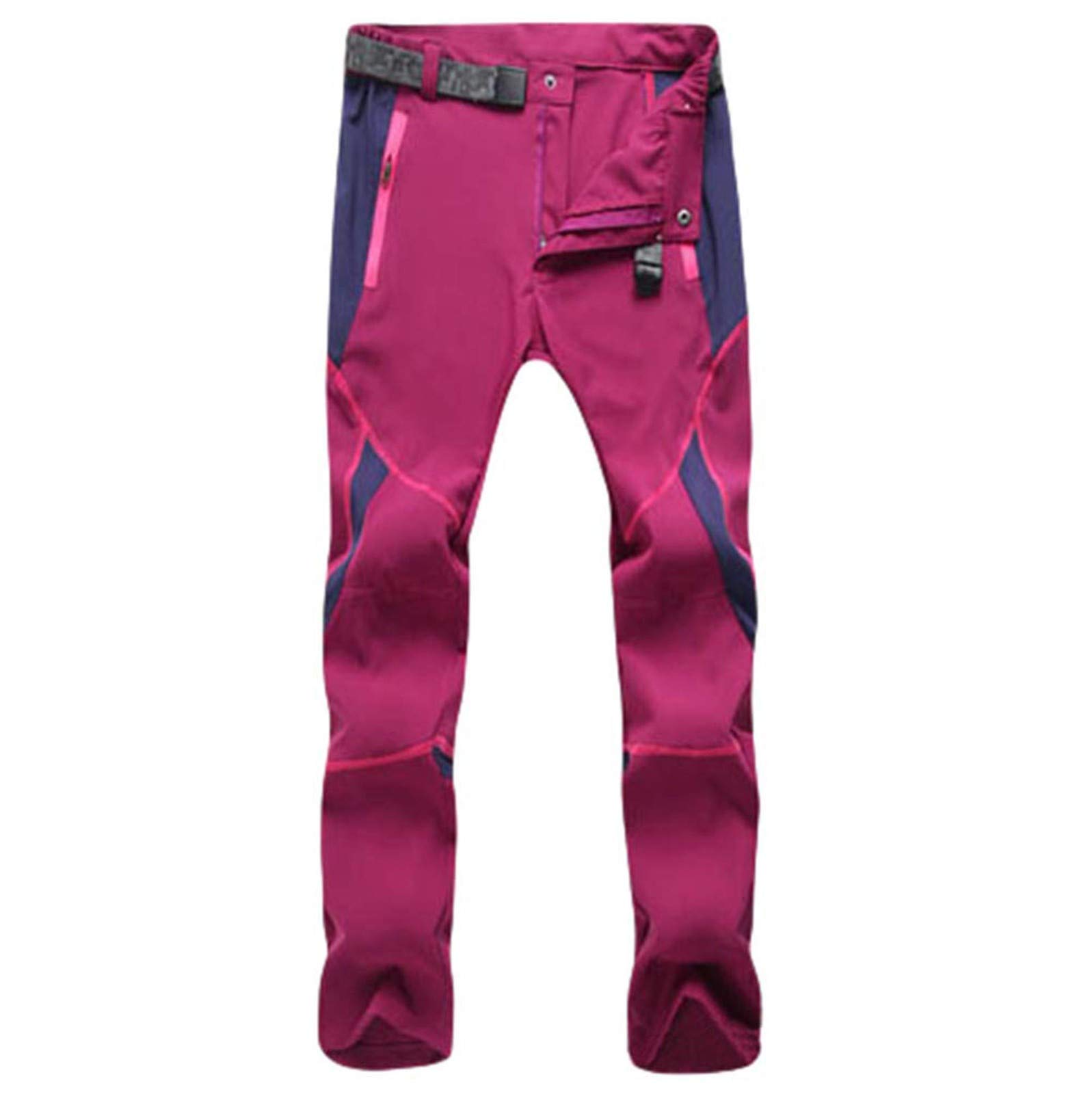Pantalones de senderismo con cremallera, bolsillos ligeros, de algodón, unisex, impermeables, resistentes al viento, con cinturón, de secado rápido, elásticos, con refuerzo en las rodillas