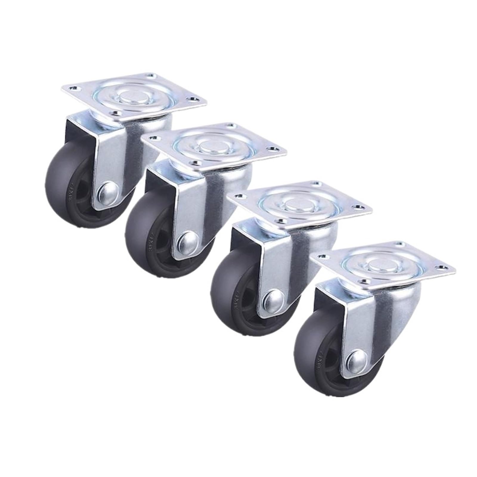 MXXDMOPD 4PCS 1.5 inch Black PP Caster Flat Swivel Sofa Coffee Table Pulley(Universal)