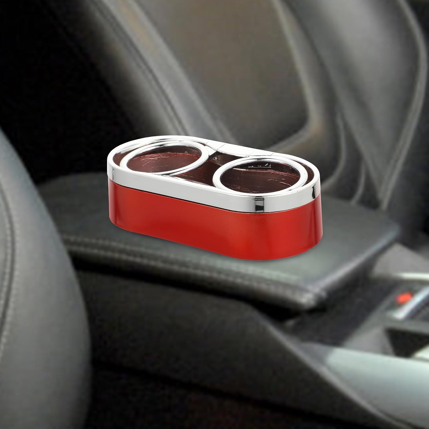 Alipis Universal Car Dual Cup Holder 2pcs Red Auto Drink Beverage Organizer Car Seat Cup Holder Interior Storage