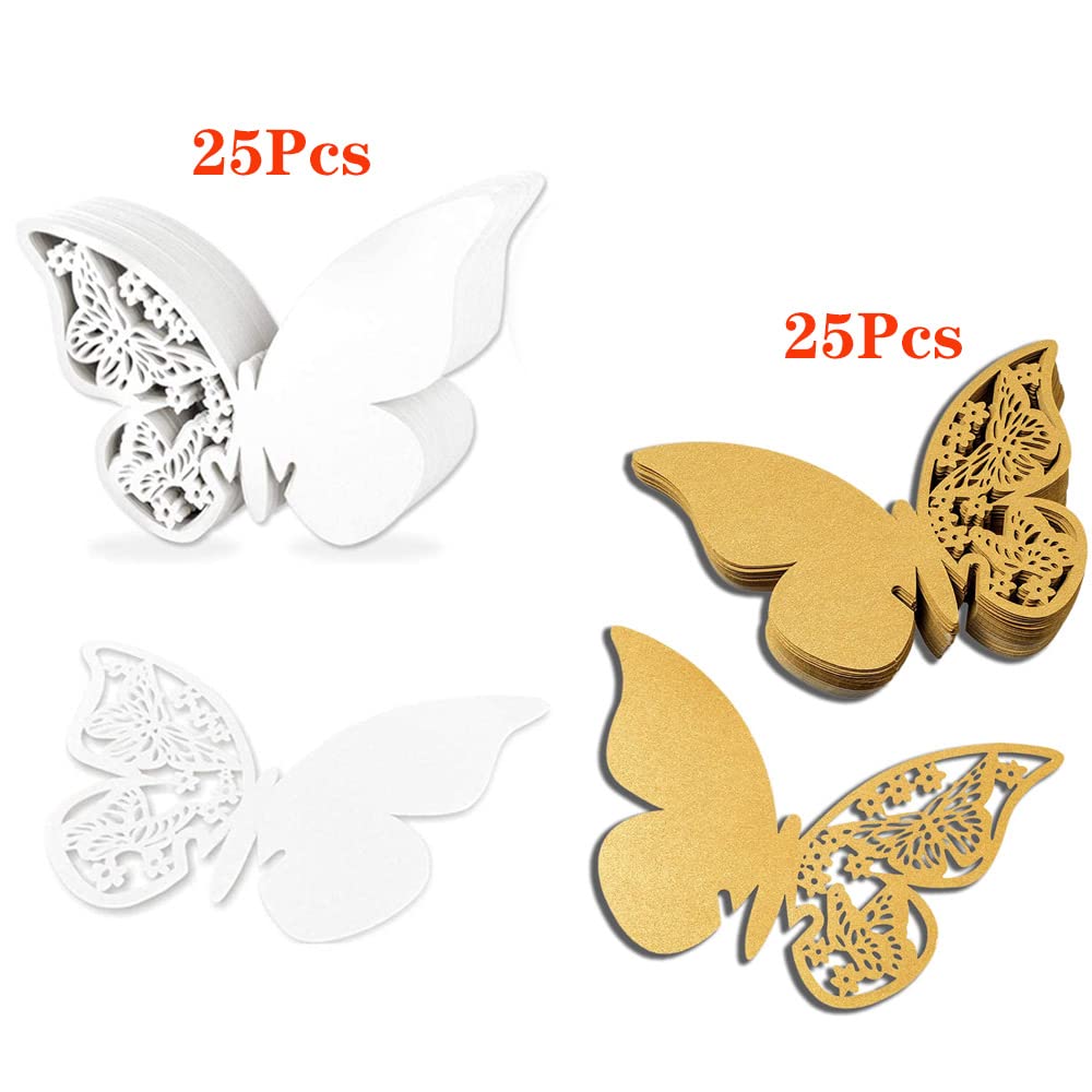 Warmshine 100 Tarjetas De Copa De Vino De Mariposa, Tarjetas De Nombre  Cortadas Con Láser, Decoración, image size:1000x1000