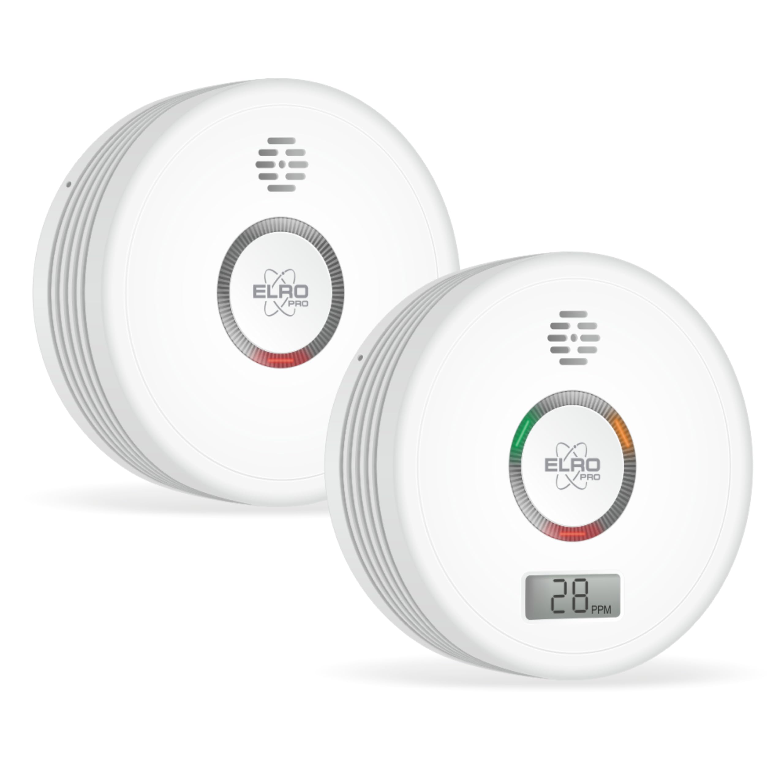 ELRO FF4910 Pro Kit Anti-Incendie - Détecteur de fumée & détecteur de monoxyde de Carbone avec Pile de 10 Ans - Conforme à la Norme européenne EN14604 et EN50291 2 pcs