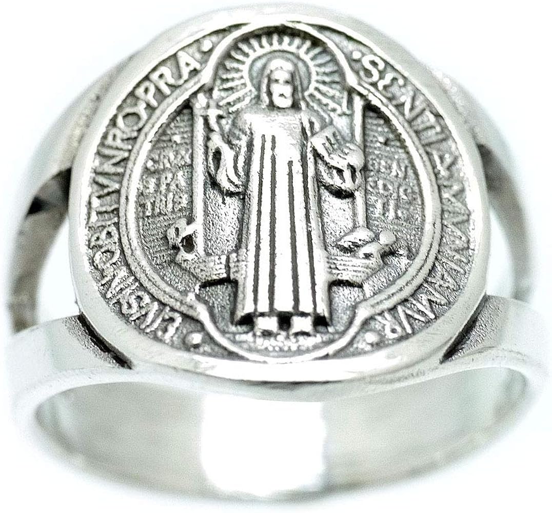 Amazon | [シルバーワン] シルバー925 聖ベネディクトのメダイ リング