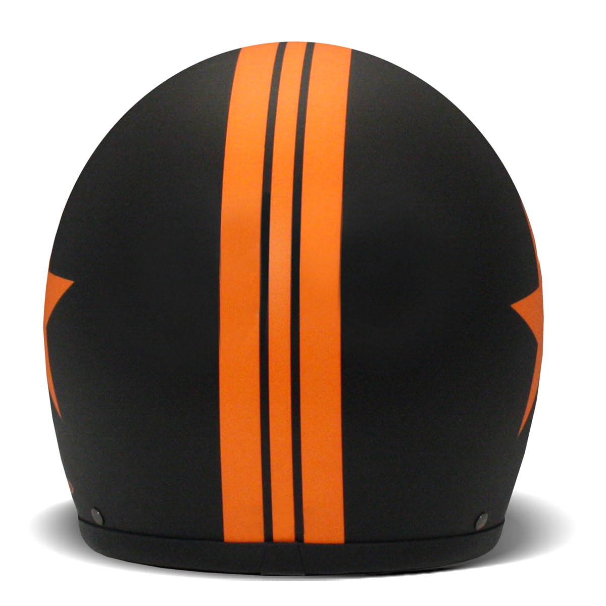 DMD Casco de moto vintage Star Black Orange Open Face