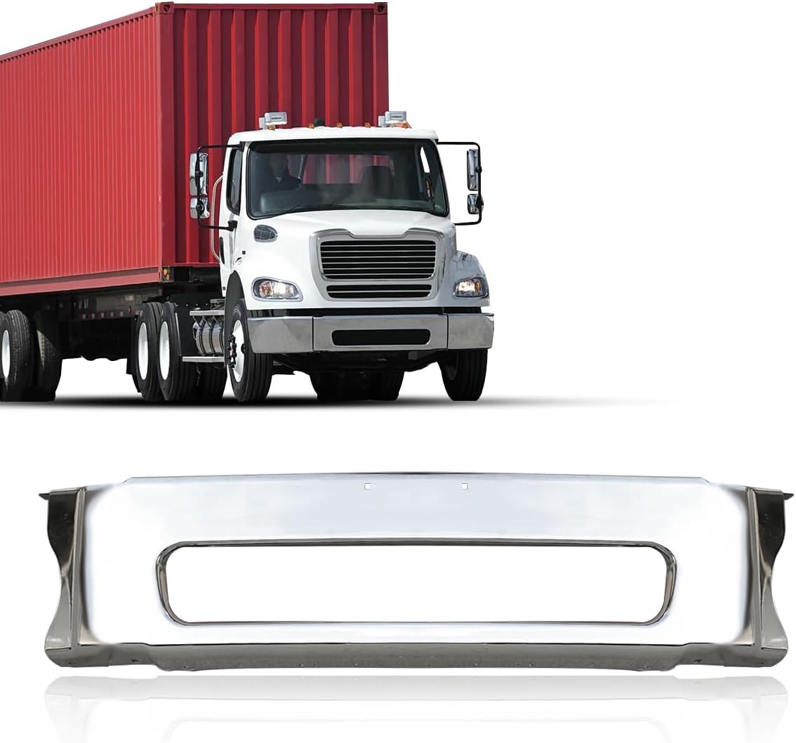 Front Center Bumper Compatible with 2003-2021 Freightliner M2 BUSINESS CLASS Steel painting Black