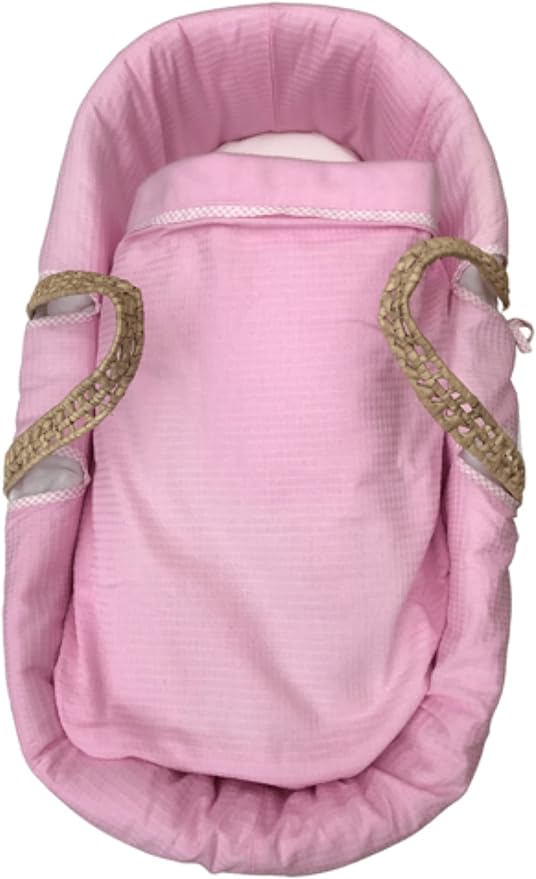 Moses Basket Me Pink Gingham and Waffle 2 Piece Dressing For Moses or