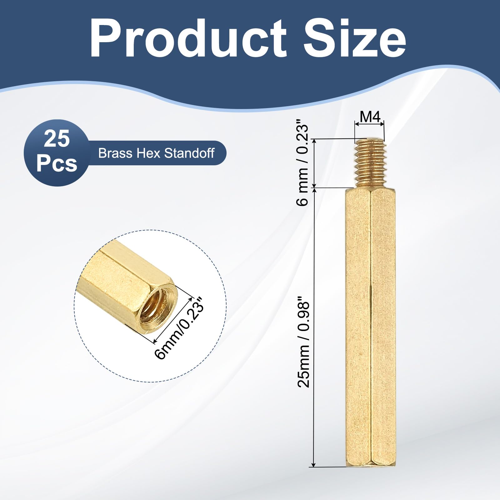 PATIKIL M4 Brass Hex Standoff - Image 2
