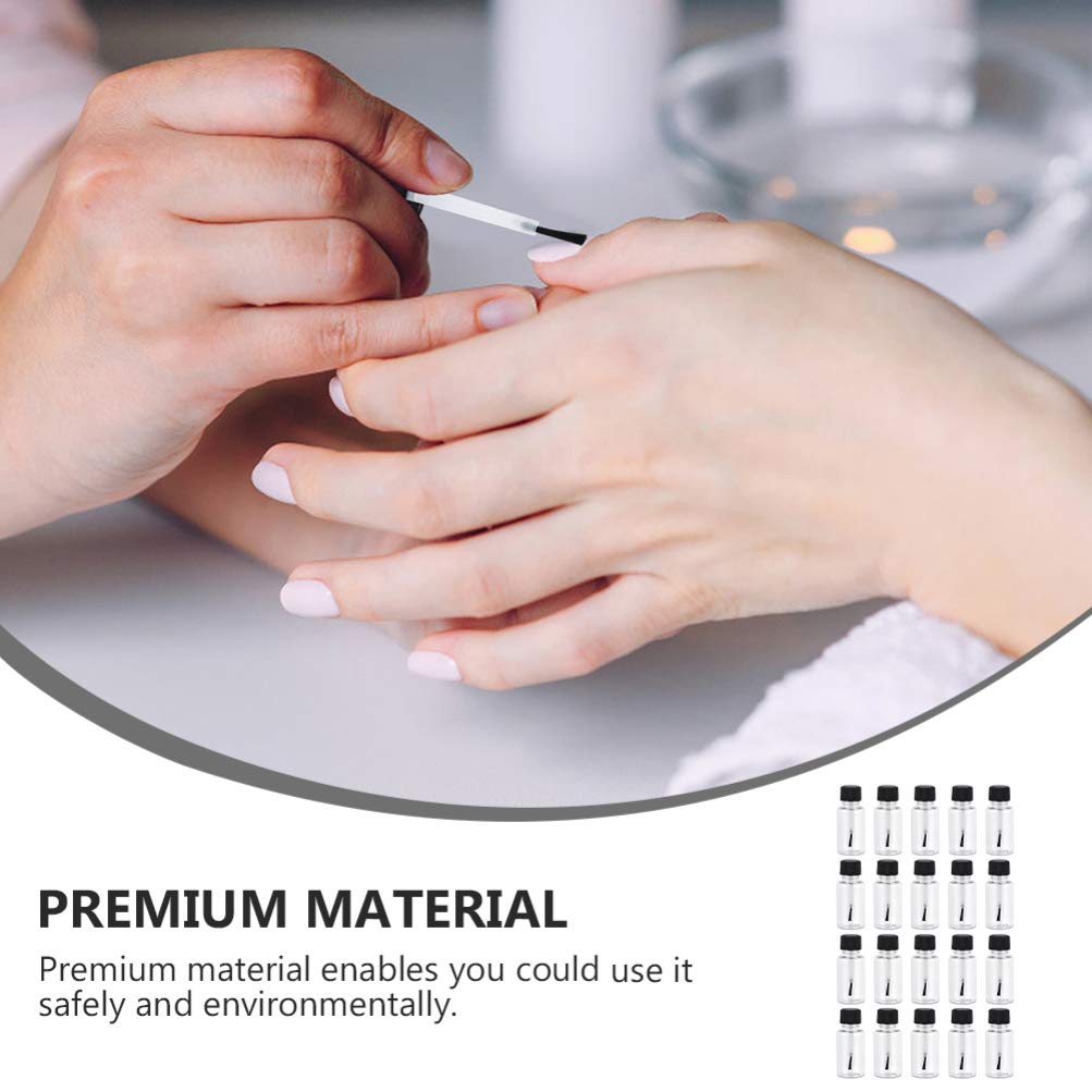 4er Set Nagellackflaschen 20ml Transparent - Nachfüllbare Glasflaschen Mit Pinsel Für Nageldesign