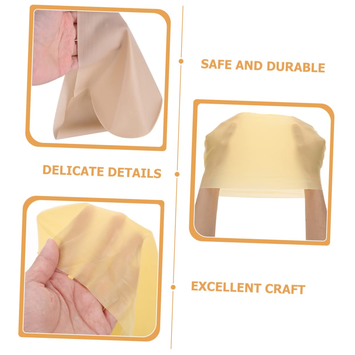 MUSISALY 2sets Bald Cap Prank for Adults up Head Cover Bald Wig Cap Halloween Cosplay Accessory 2pcs*2